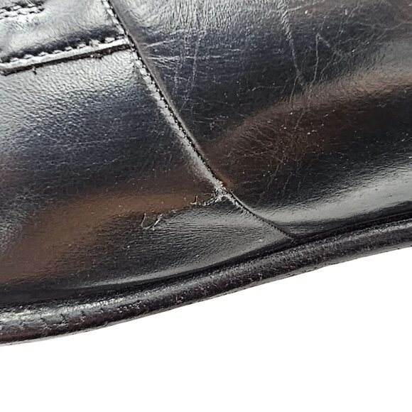 Vintage A. Testoni Men's 8 Italian Black Calf Leather Dress Shoe Cap-toe Oxfords - Picture 8 of 16